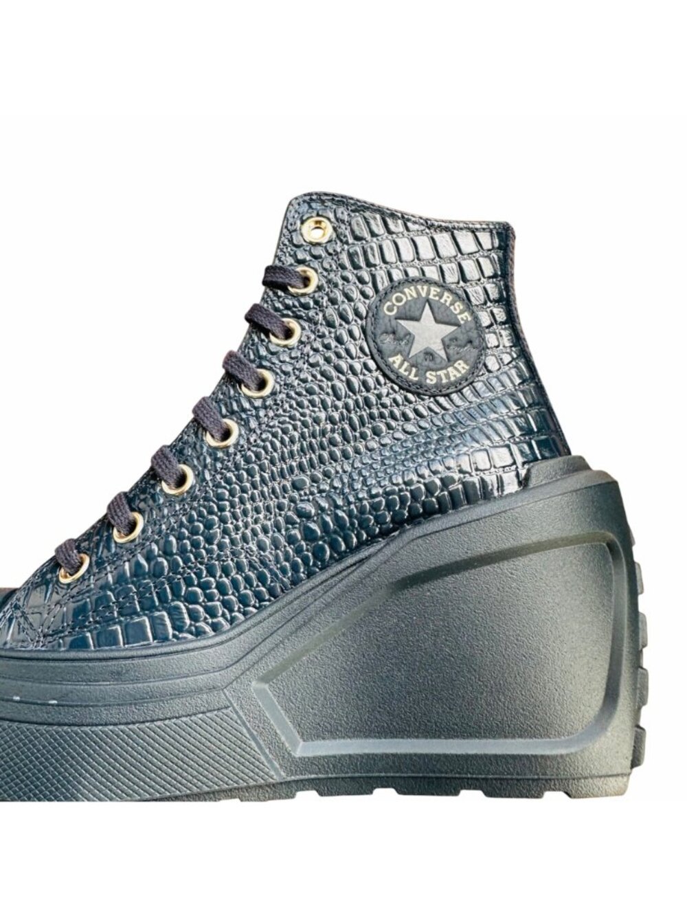 ✨Converse Chuck 70 De Luxe Wedge Platform Leather Sz 6 Women Shoes Blue A10037C - Picture 6 of 9